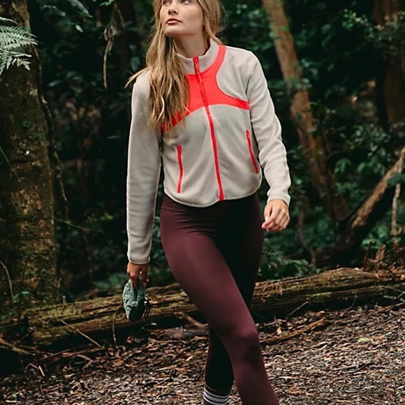 Women's Cream and Pink fleece Jacket - Picture 1 of 6